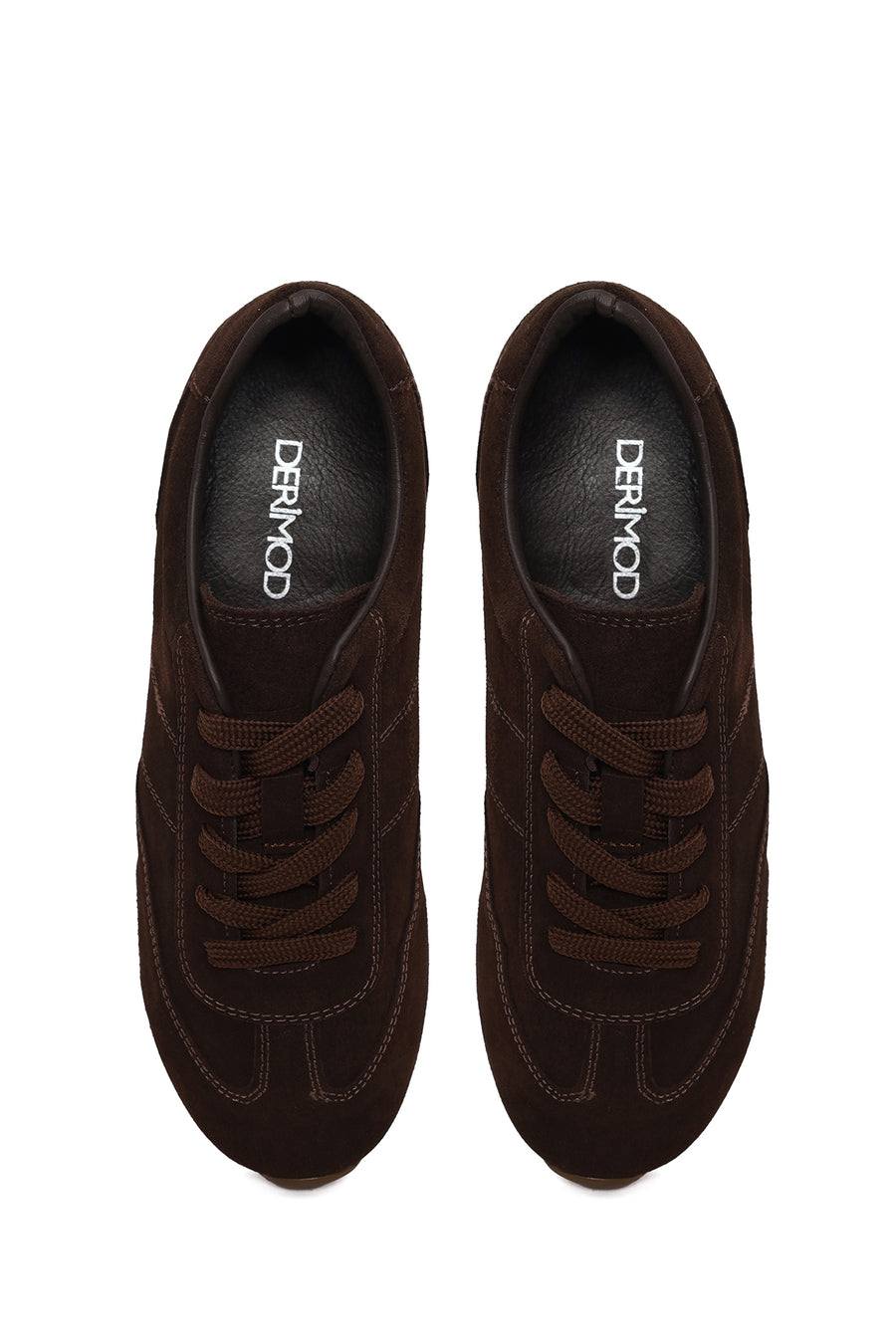 Kadın Kahverengi Bağcıklı Süet Deri Sneaker