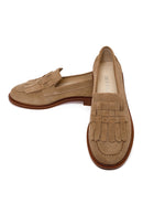 Kadın Vizon Püsküllü Süet Deri Loafer | Derimod