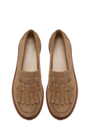 Kadın Vizon Püsküllü Süet Deri Loafer | Derimod