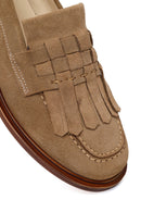 Kadın Vizon Püsküllü Süet Deri Loafer | Derimod