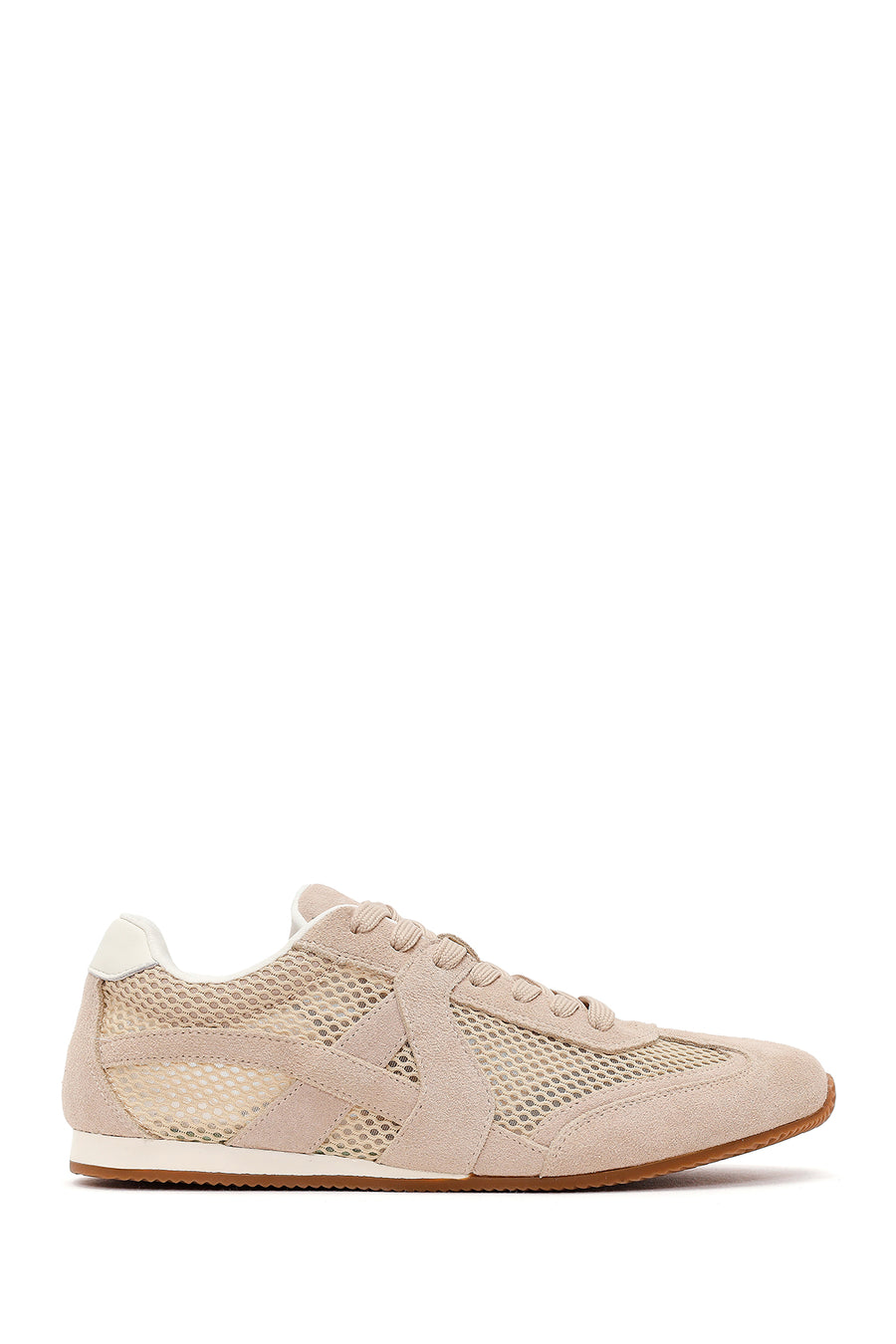 Women's Mink Lace-Up Suede Leather Sneakers 26PFD431010 | Derimod