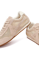 Women's Mink Lace-Up Suede Leather Sneakers | Derimod