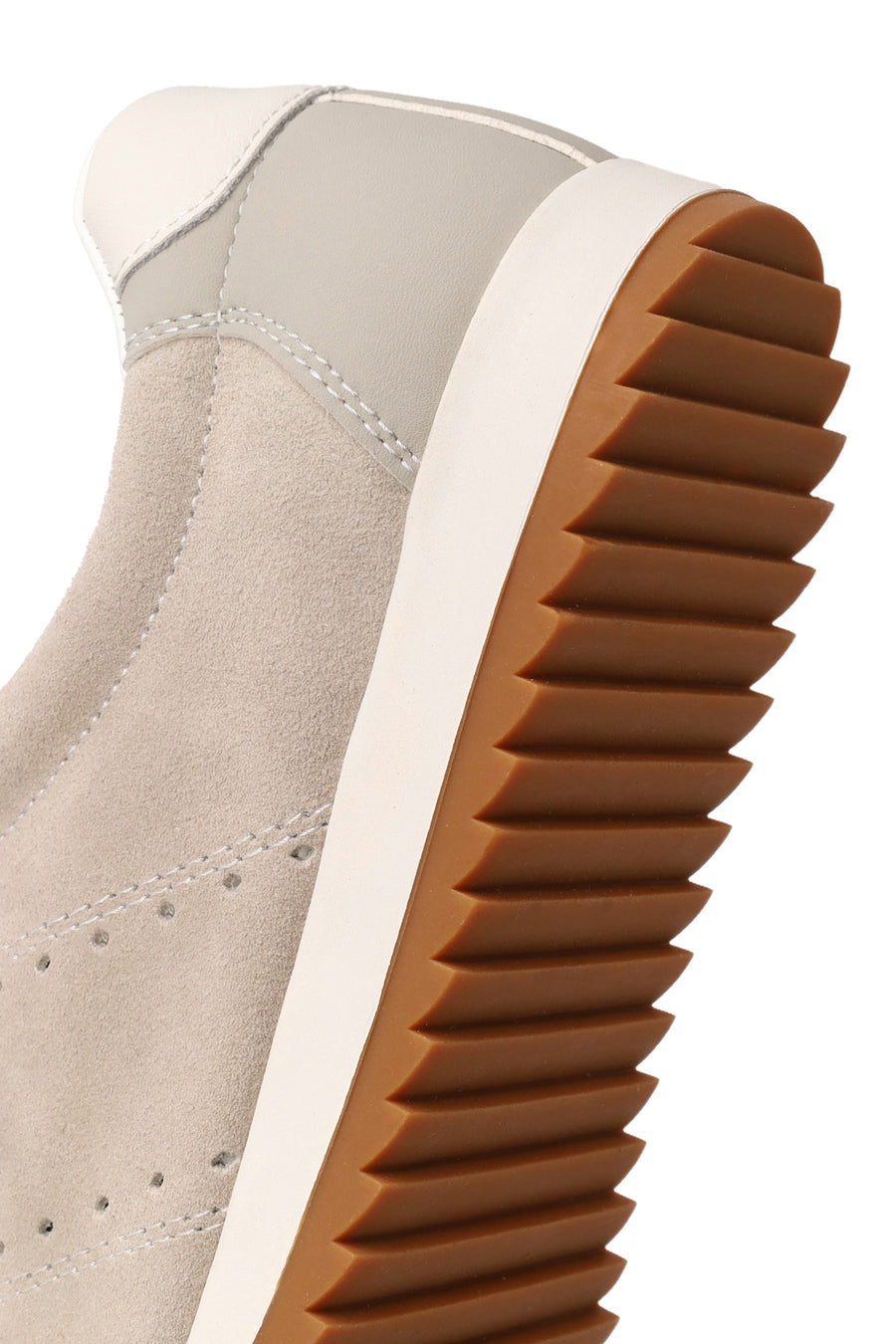 Woman Light Gray Lace-Up Suede Leather Sneaker