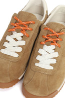 Kadın Bej Bağcıklı Süet Deri Sneaker | Derimod