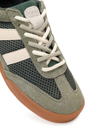 Women's Green Lace-up Leather Sneaker | Derimod