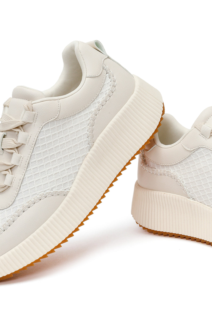 Women's White Thick Soled Sneaker