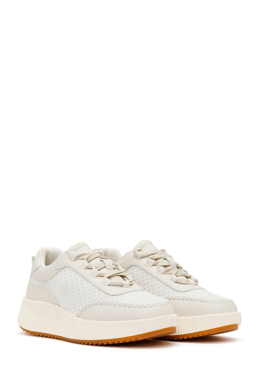 Women's White Thick Soled Sneaker