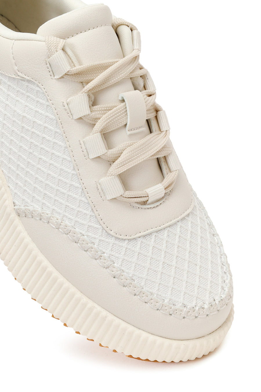 Women's White Thick Soled Sneaker