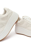 Kadın Beyaz Bağcıklı Kalın Tabanlı Sneaker | Derimod