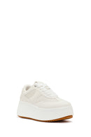 Kadın Beyaz Bağcıklı Kalın Tabanlı Sneaker | Derimod