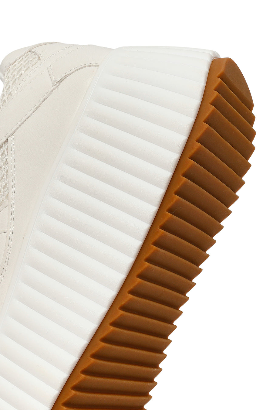 Woman White Lace-Up Chunky-Soled Sneakers