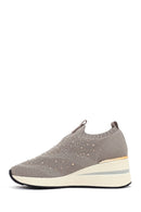 Derimod Zero Women's Mink Zippered Platform Fabric Sneaker | Derimod