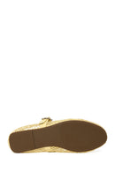 Woman Yellow Mesh Ballerine Shoes | Derimod