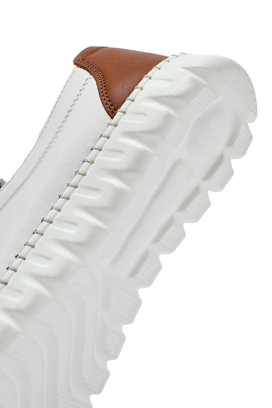 Women's White Lace-Up Leather Sneaker