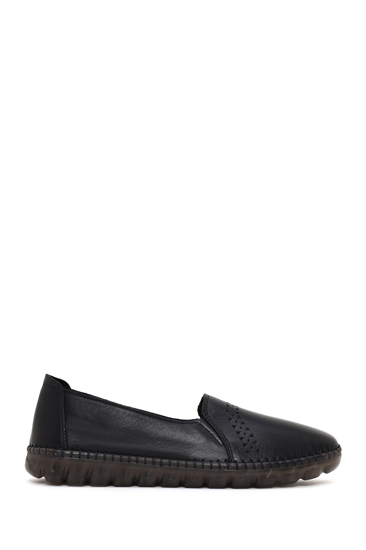 Woman Black Leather Comfort Shoes 26PFD501318 | Derimod