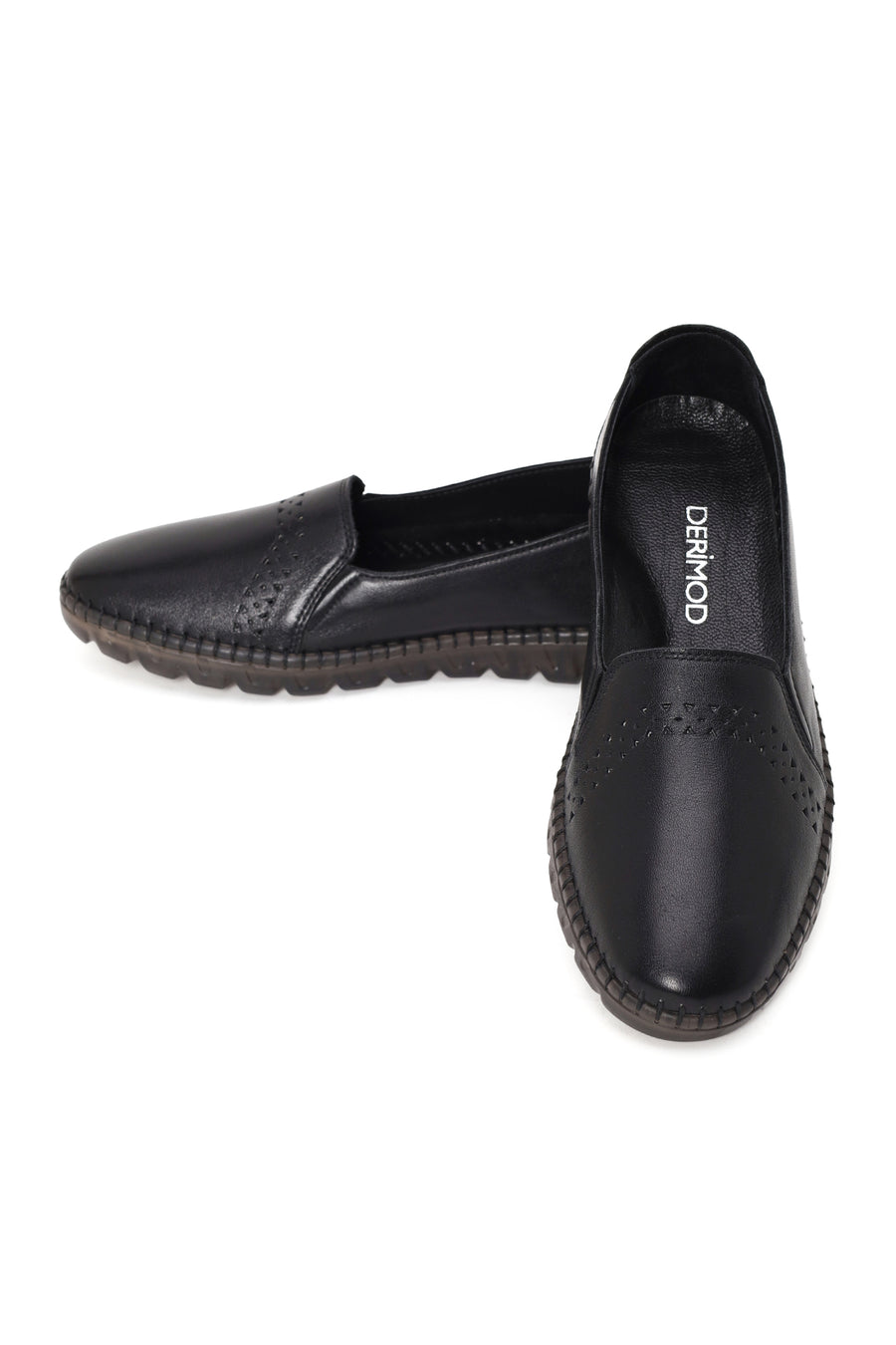 Woman Black Leather Comfort Shoes