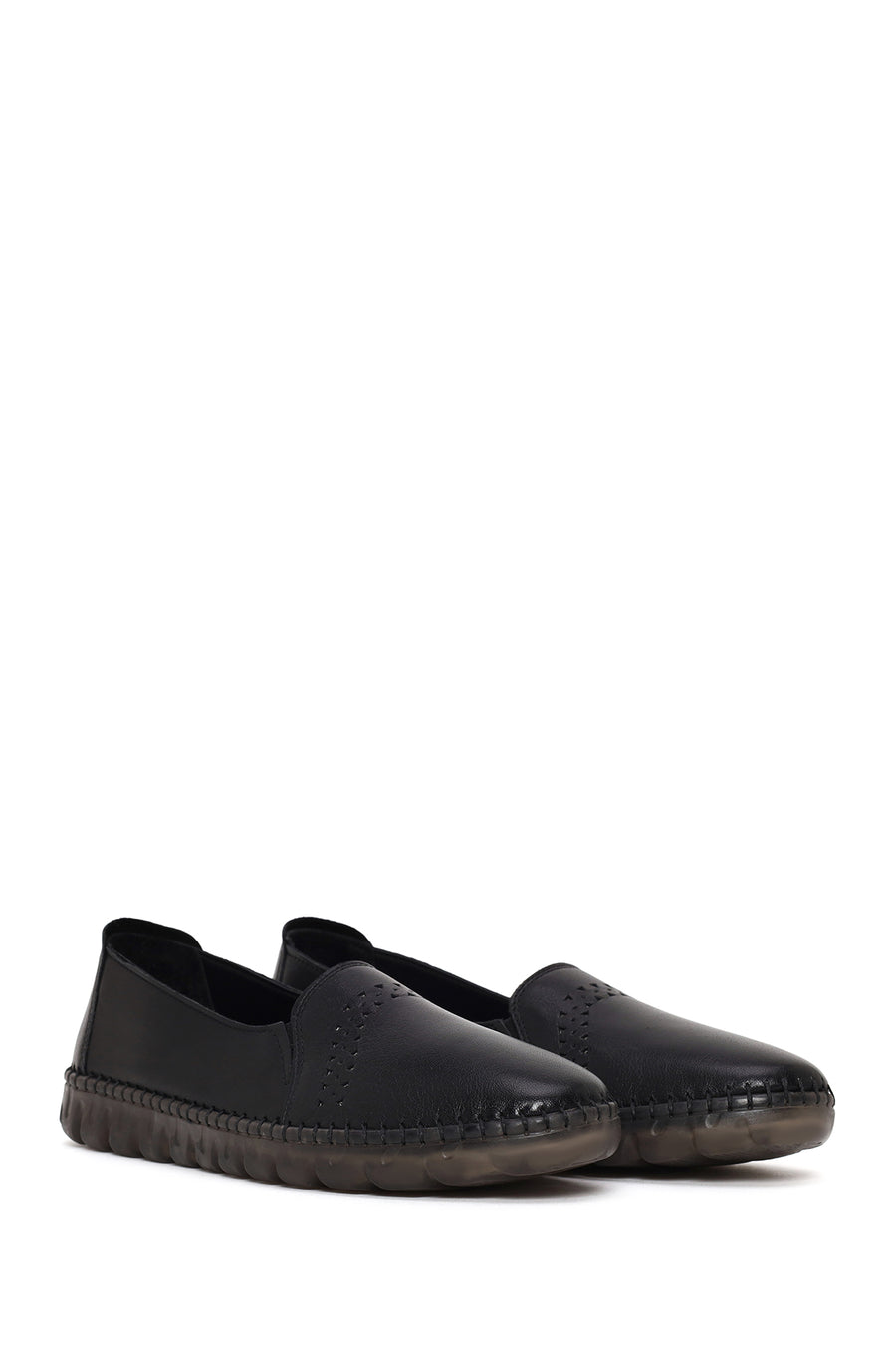 Woman Black Leather Comfort Shoes