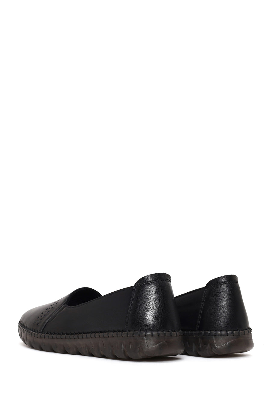 Woman Black Leather Comfort Shoes