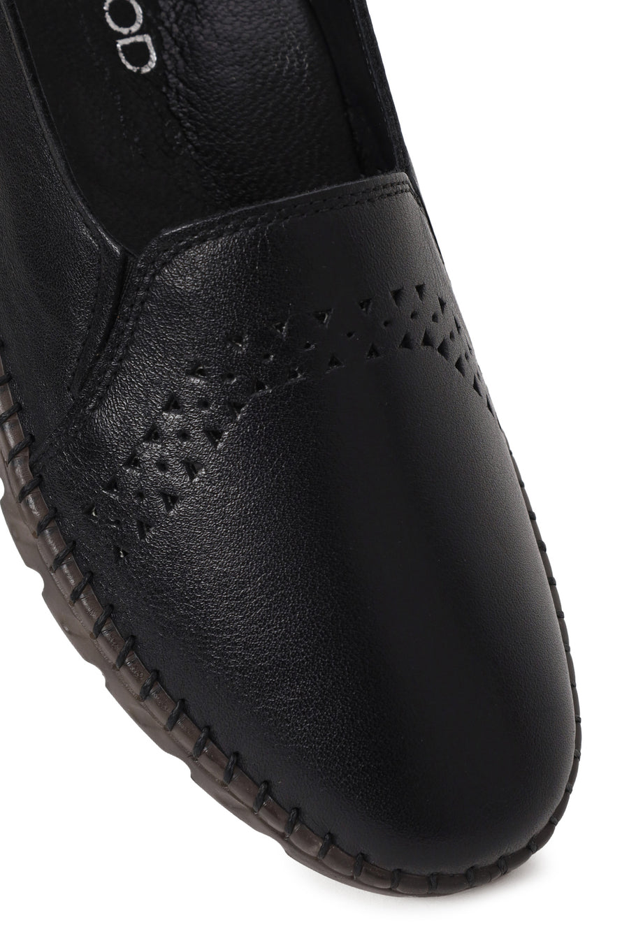 Woman Black Leather Comfort Shoes