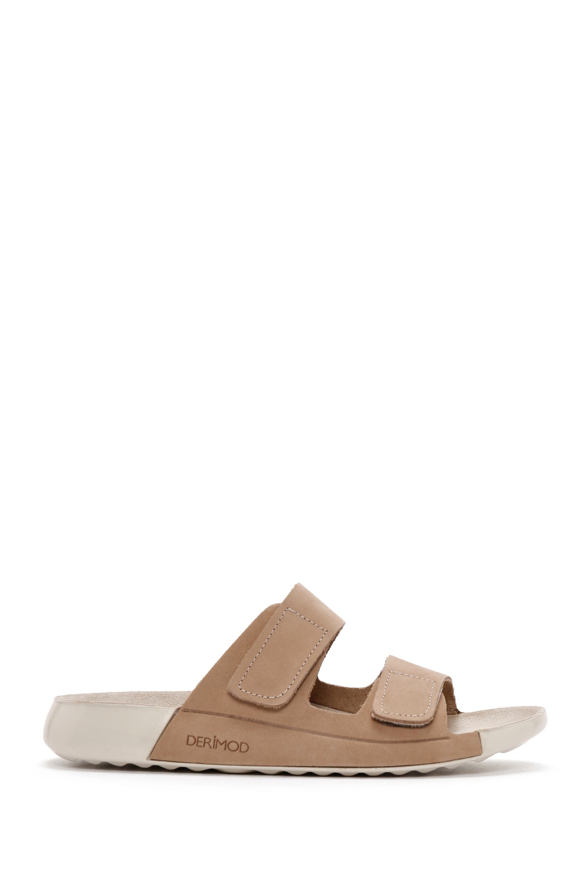 Kadın Bej Bantlı Nubuk Deri Comfort Terlik 26PFD5018V3 | Derimod