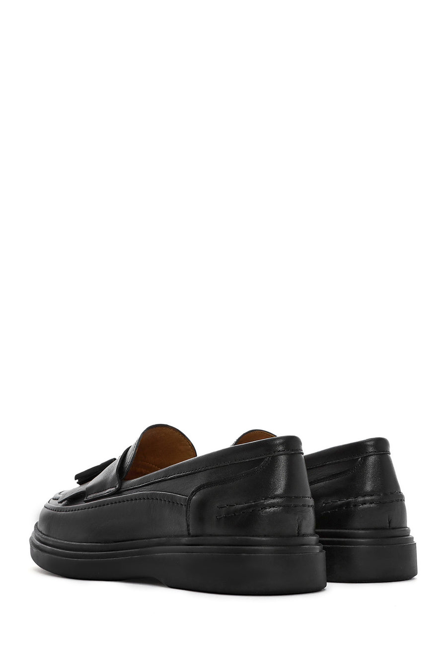 Women's Black Tassel Leather Loafer