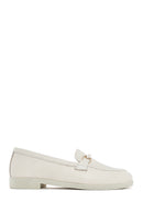 Kadın Krem Tokalı Deri Loafer | Derimod