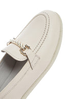 Kadın Krem Tokalı Deri Loafer | Derimod