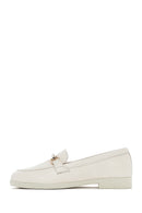 Kadın Krem Tokalı Deri Loafer | Derimod
