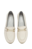 Kadın Krem Tokalı Deri Loafer | Derimod