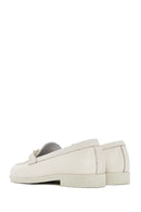 Kadın Krem Tokalı Deri Loafer | Derimod