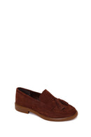 Woman Brown Tasselled Suede Loafer | Derimod