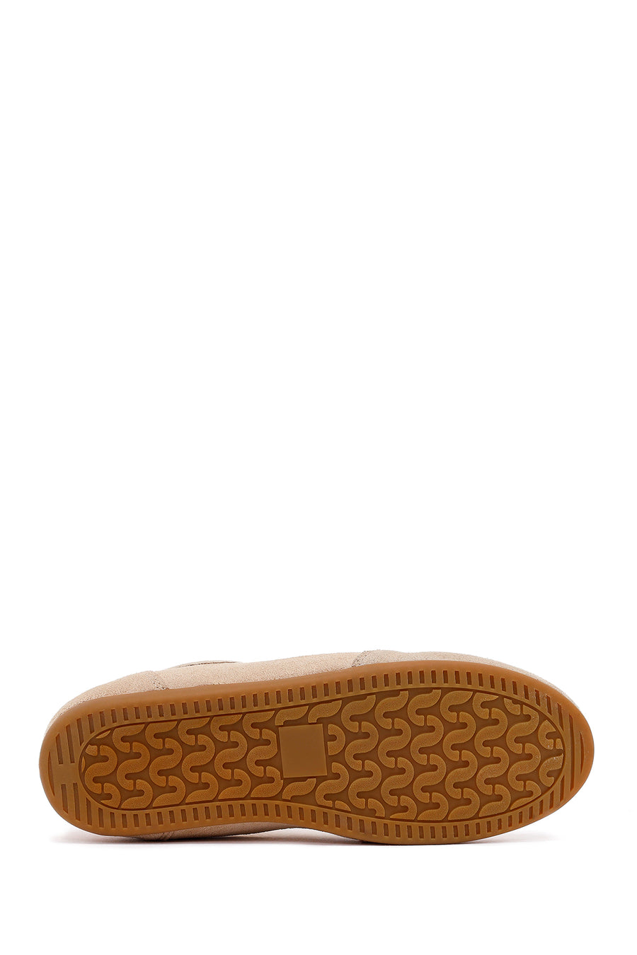 Woman Beige Lace-up Mesh Leather Sneaker