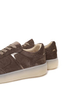 Kadın Vizon Bağcıklı Kalın Tabanlı Süet Deri Sneaker | Derimod
