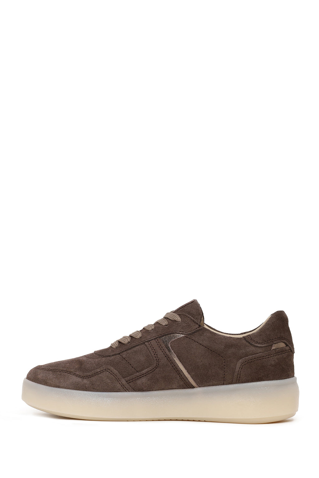 Kadın Vizon Bağcıklı Kalın Tabanlı Süet Deri Sneaker