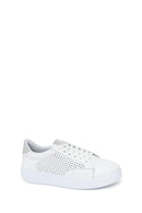 Kadın Beyaz Bağcıklı Kalın Tabanlı Deri Sneaker | Derimod