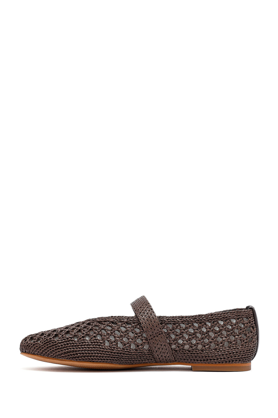 Women's Brown Straw Ballerina