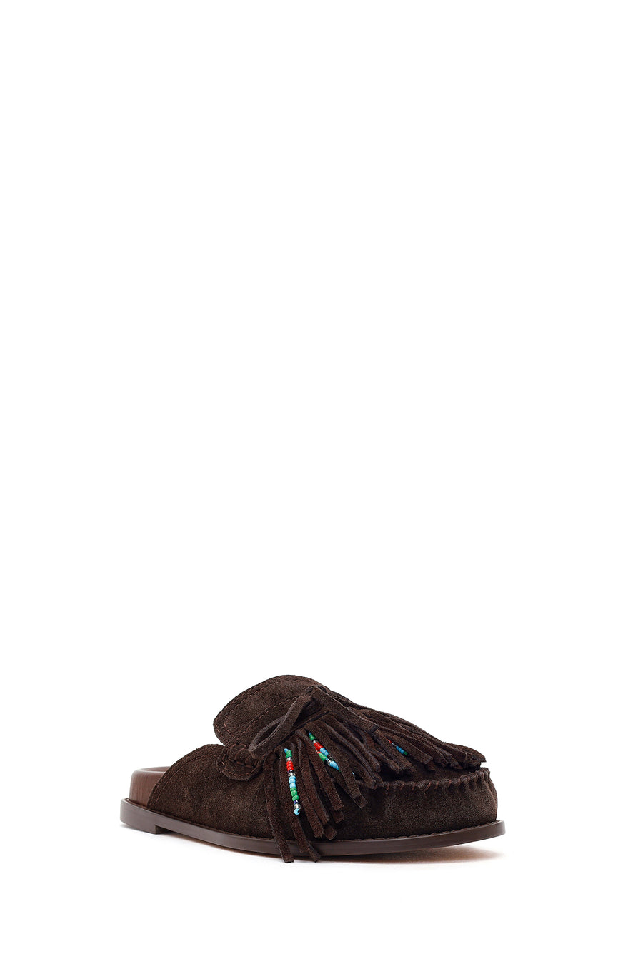 Women's Brown Tassel Suede Leather Slippers