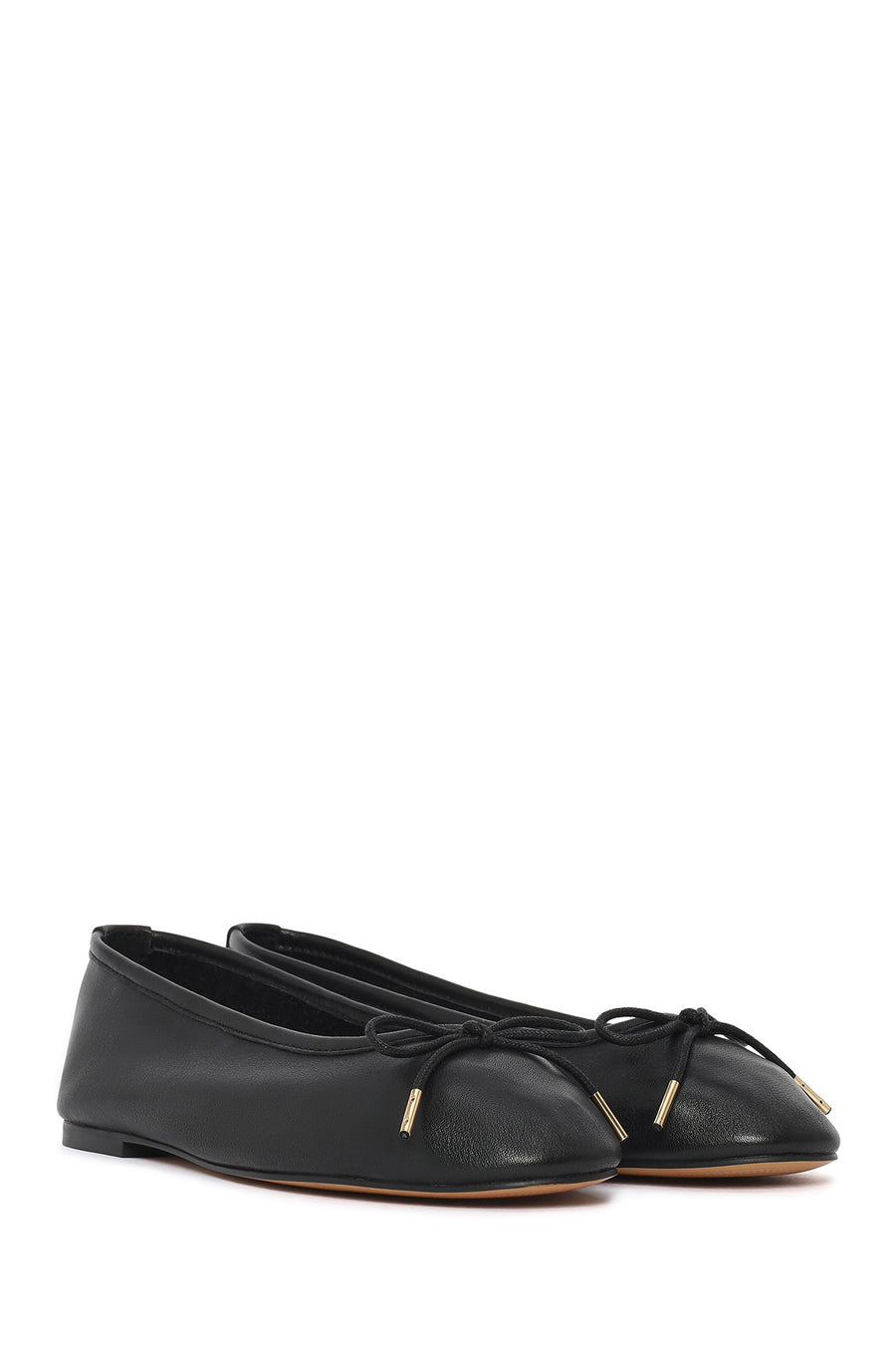 Woman Black Leather Ballerine Shoes