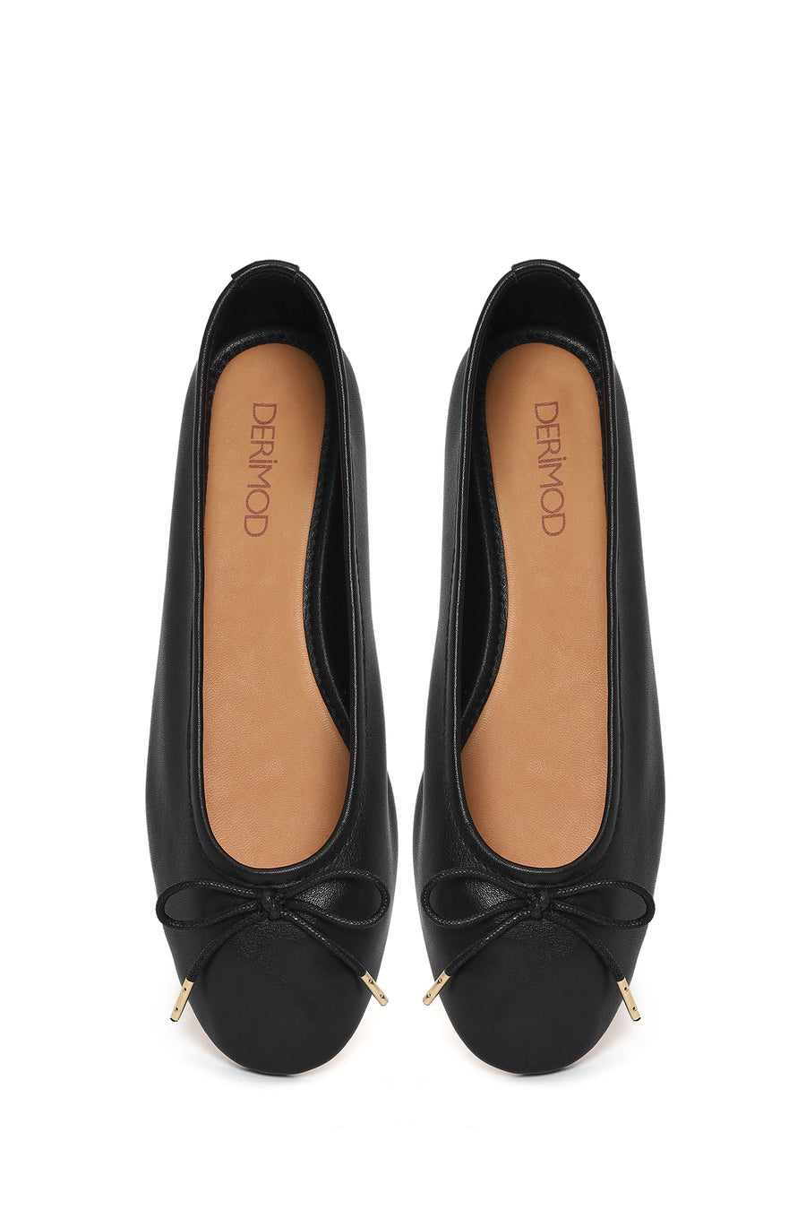 Woman Black Leather Ballerine Shoes