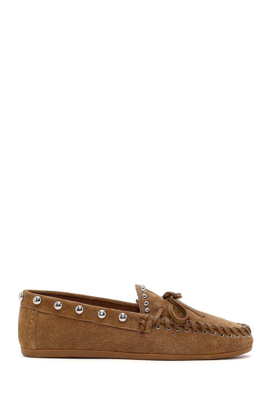 Kadın Taba Süet Deri Loafer 26PFD552410 | Derimod