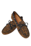 Women's Leopard Print Suede Leather Loafer | Derimod