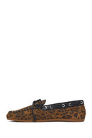 Women's Leopard Print Suede Leather Loafer | Derimod