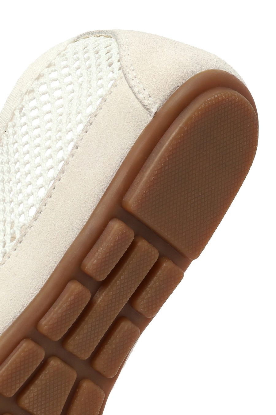 Women's White Lace-Up Mesh Leather Sneaker