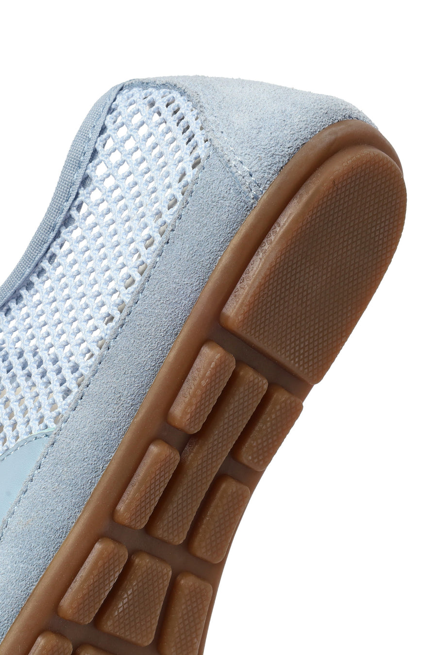 Women's Blue Lace-Up Mesh Leather Sneaker