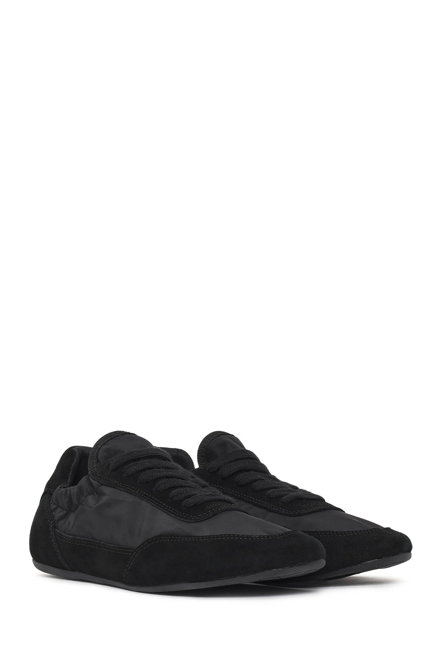 Women's Black Lace-Up Leather Sneaker
