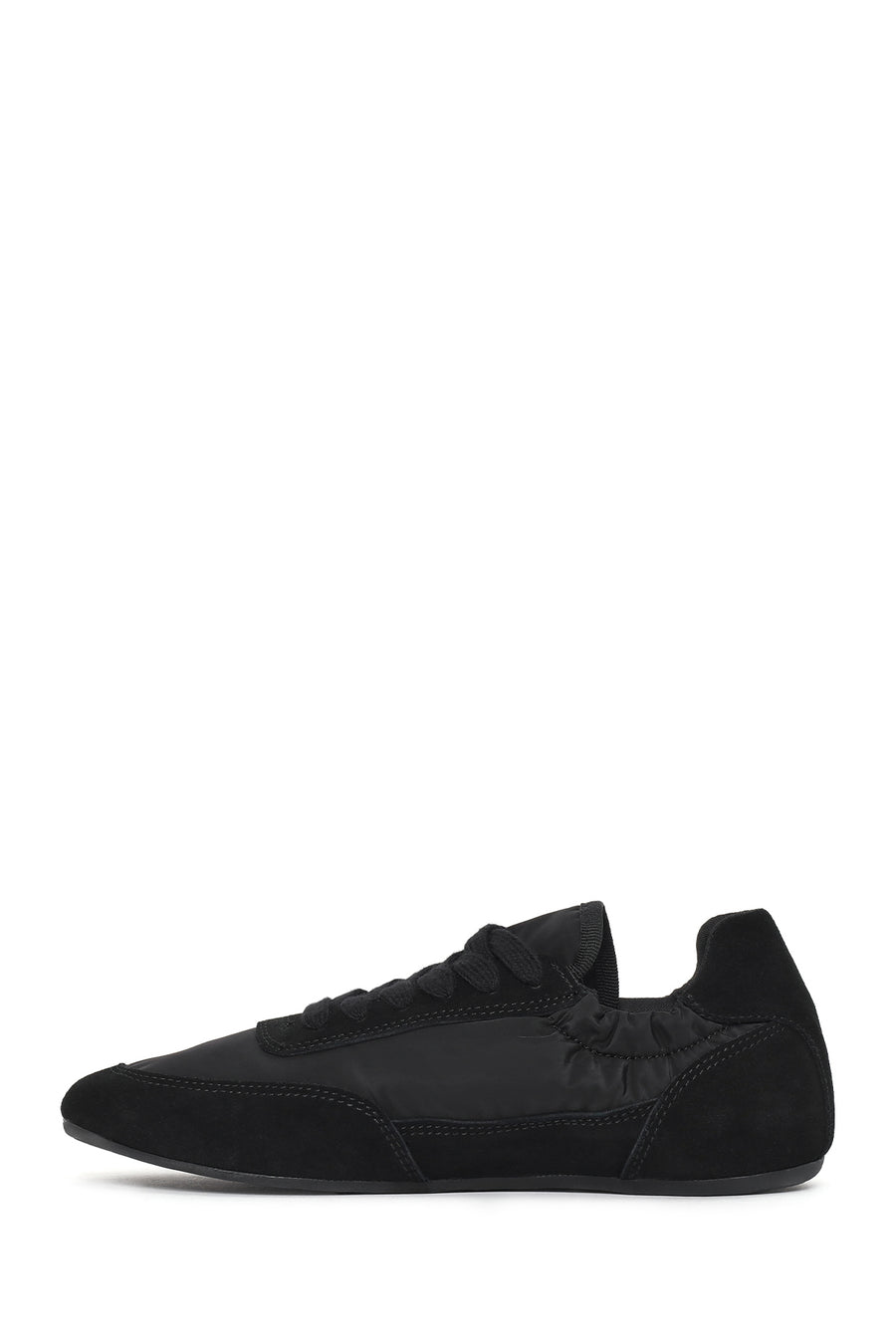 Women's Black Lace-Up Leather Sneaker