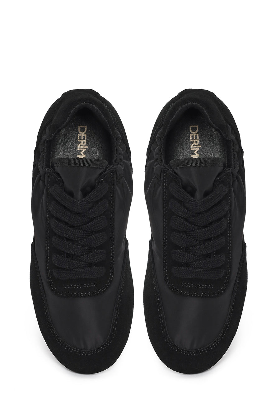 Women's Black Lace-Up Leather Sneaker
