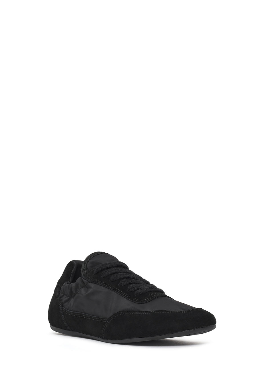 Women's Black Lace-Up Leather Sneaker