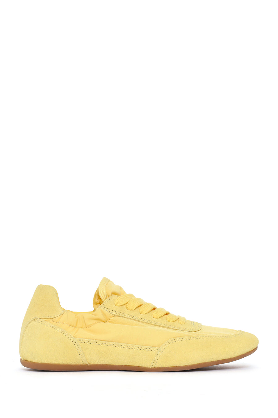 Women's Yellow Lace-up Leather Sneaker 26PFD552914 | Derimod