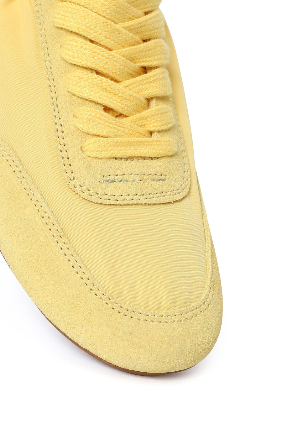 Women's Yellow Lace-up Leather Sneaker